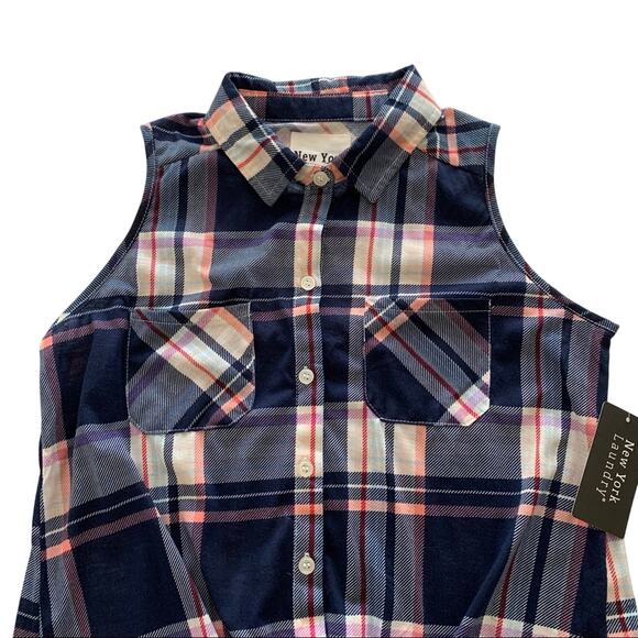 Via Penny Lane Reworked Apparel | Aaliyah Graphic Plaid Button Down Shirt Small - Picture 4 of 10